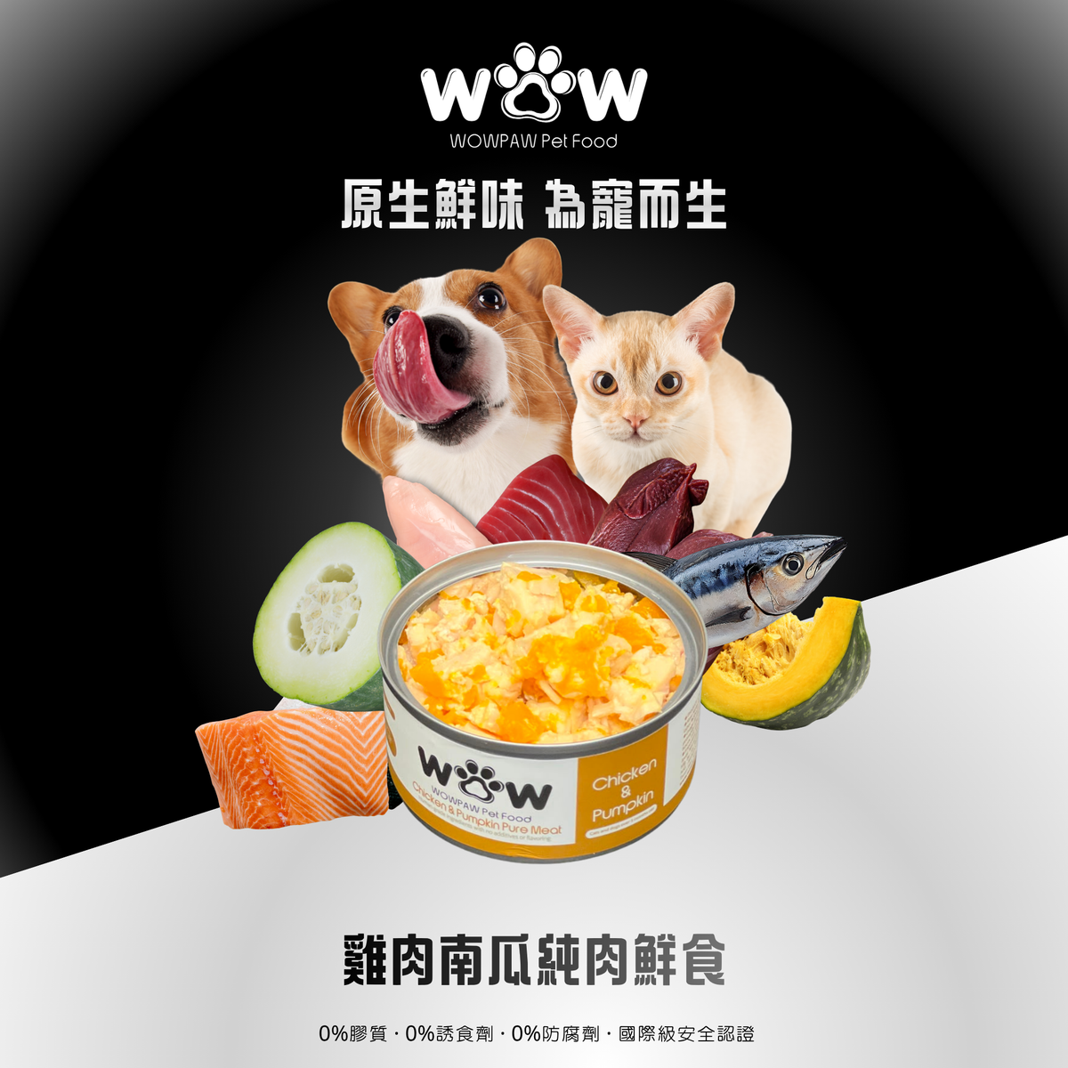 雞肉南瓜純肉鮮食寵物罐頭 - 24罐套裝